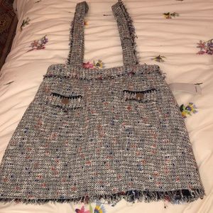 Tweed suspender skirt